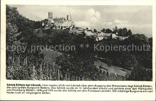 Loerrach Schloss Roetteln Kat. Loerrach