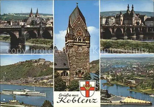 Koblenz Rhein Brueckenpartie Fliegeraufnahme Kat. Koblenz