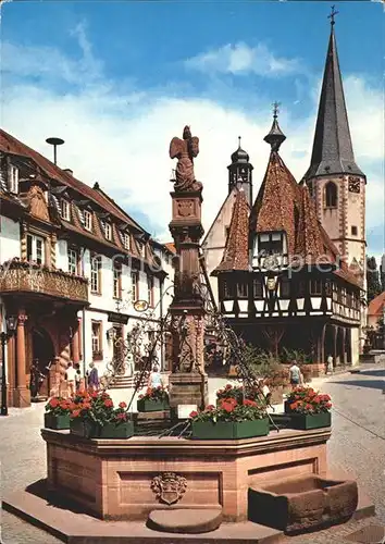 Michelstadt Marktplatz Rathaus Brunnen Kat. Michelstadt