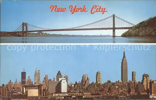 New York City Skyline und George Washington Bridge / New York /