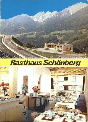 Brenner Autobahn Rasthaus Schoenberg Kat. Tannheim