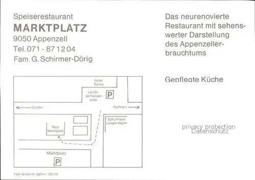 Appenzell IR Restaurant Marktplatz Kat. Appenzell