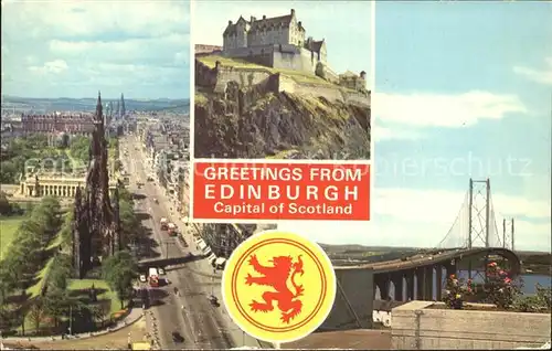 Edinburgh Castle Princes Street Forth Bridge  Kat. Edinburgh