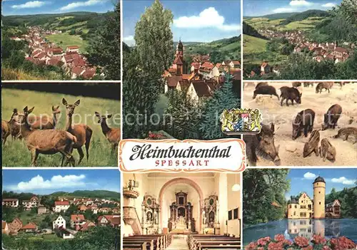 Heimbuchenthal Kirche Inneres Wasserschloss Reh Wildschwein  Kat. Heimbuchenthal