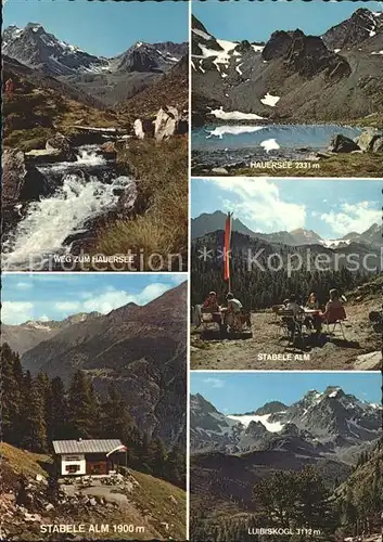 Laengenfeld Oetztal Stabele Alm Hauersee Luibiskogl  Kat. Laengenfeld