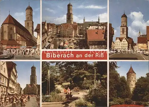 Biberach Riss Marktplatz Turm Kirche  Kat. Biberach an der Riss