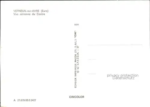 Verneuil sur Avre Fliegeraufnahme Centre  Kat. Verneuil sur Avre