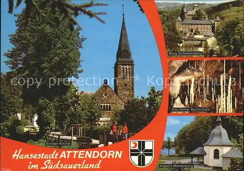 Attendorn Erloeser Kirche Kapelle Waldenburg Atta Hoehle  Kat. Attendorn