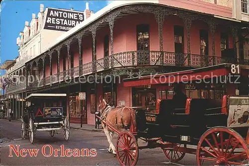 New Orleans Louisiana Antoines Restaurant Pferdekutsche  Kat. New Orleans