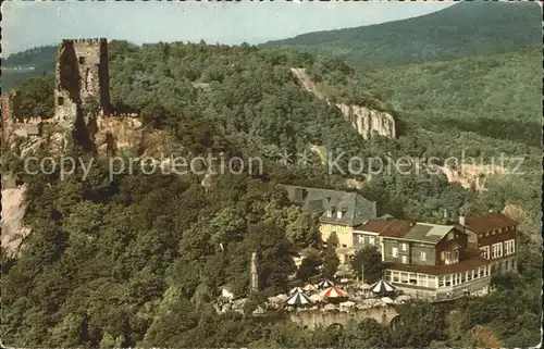 Drachenfels Ruine mit Hotel Restaurant Kat. Koenigswinter