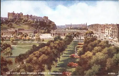 Edinburgh Castle and Princess Street Kat. Edinburgh