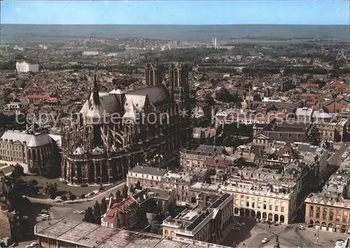 Reims Champagne Ardenne Fliegeraufnahme mit Cathedrale et la Place Royale Kat. Reims