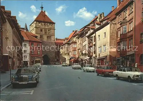 Rottweil Neckar Hauptstrasse mit schwarzem Tor Kat. Rottweil