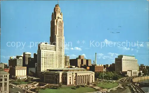 Columbus Ohio City Hall mit Veque Lincoln Tower Kat. Columbus