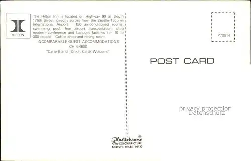Seattle The Hilton Inn on Highway 99 at South 176th Street Kat. Seattle