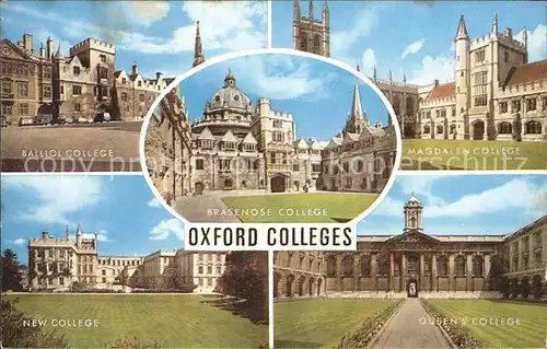 Oxford Oxfordshire Balliol Brasenose Magdalen Queens and New Colleges Kat. Oxford