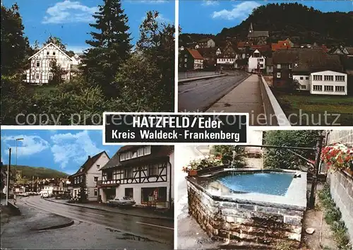 Hatzfeld Eder Teilansichten Brunnen Kat. Hatzfeld (Eder)