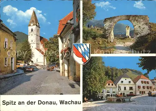 Spitz Donau Pfarrkirche Rotes Tor Kirchplatz Brunnen Kat. Spitz Wachau Donau