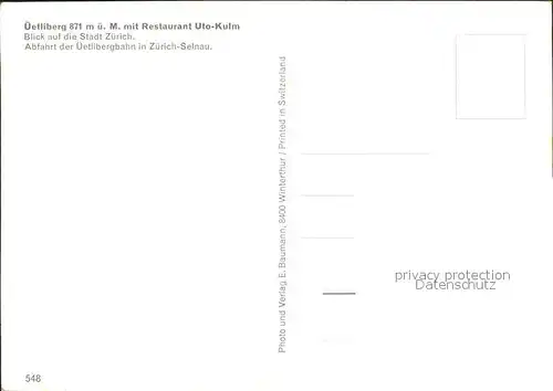 Uetliberg ZH mit Restaurant Uto Kulm und Blick auf Zuerich