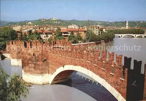 Verona Veneto Ponte Scalgero e panorama Kat. Verona