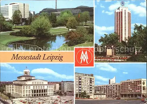 Leipzig Schwanenteich Interhotel Stadt Leipzig Wohnhochhaus Opernhaus Karl Marx Platz Bayrischer Platz Kat. Leipzig