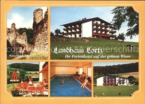 Reichelsheim Odenwald Landhaus Lortz Hotel Pension Cafeterrasse Hallenbad Ruine Rodenstein Kat. Reichelsheim (Odenwald)