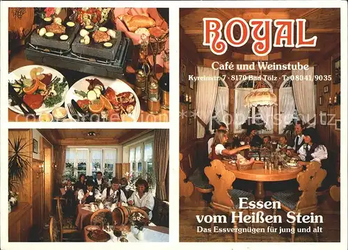 Bad Toelz Cafe und Weinstube essen vom Heissen Stein Kat. Bad Toelz