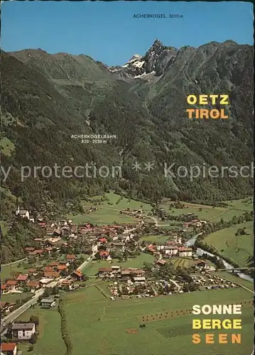 Oetz mit Acherkogel Fliegeraufnahme Kat. Oetz