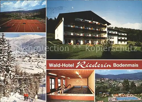 Bodenmais Waldhotel Riederin Tennisplatz Skilift Hallen und Freibad Kat. Bodenmais