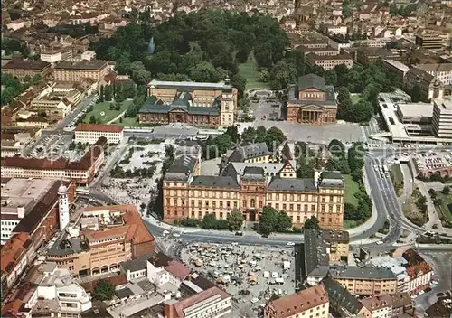 Darmstadt Marktplatz mit Schloss Fliegeraufnahme Kat. Darmstadt