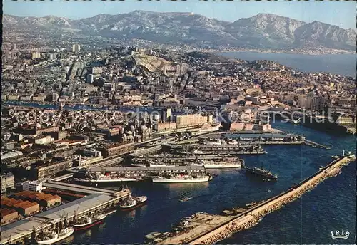 Marseille Fliegeraufnahme mti Hafen Joliette Kat. Marseille