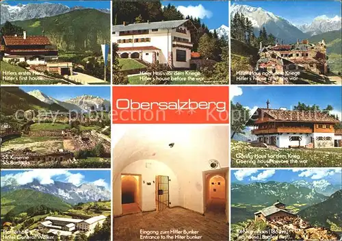 Obersalzberg Hitlerhaus vor und nach der Zerstoerung Kat. Berchtesgaden
