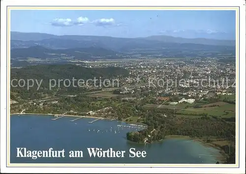 Klagenfurt Woerthersee Fliegeraufnahme mit Woerther See / Klagenfurt /Klagenfurt-Villach