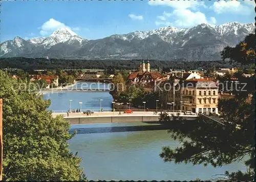 Villach Kaernten Draubruecke mit Mittagskogel Kat. Villach