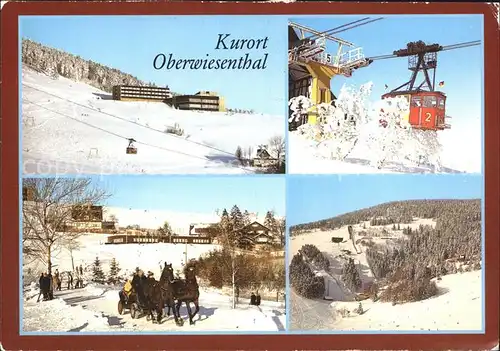 Oberwiesenthal Erzgebirge Seilbahn Skischanze Pferdeschlitten Hotel Fichtelberg Kat. Oberwiesenthal