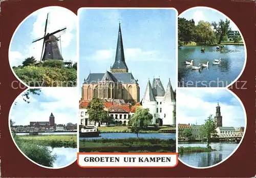 Kampen Niederlande Kirche Muehle See Kat. Kampen