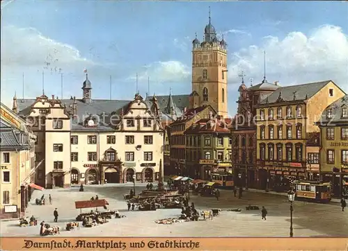 Darmstadt Marktplatz mit Stadtkirche Kat. Darmstadt