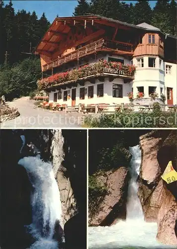 Bayrischzell Alpengasthof Zum feurigen Tatzelwurm Wasserfaelle Kat. Bayrischzell