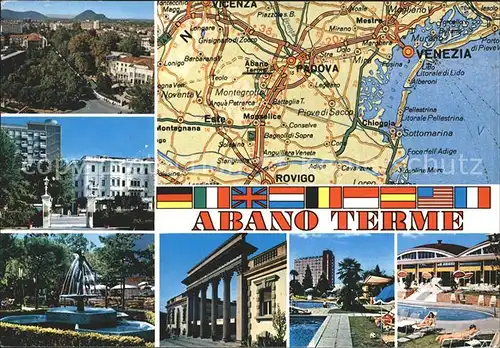 Abano Terme Brunnen  Kurpark Panorama Karte Kat. Abano Terme