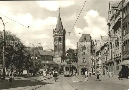 Eisenach Thueringen Nikolaitor Platz der Deutsch  Sowjetischen Freundschaft Strassenbahn Kat. Eisenach