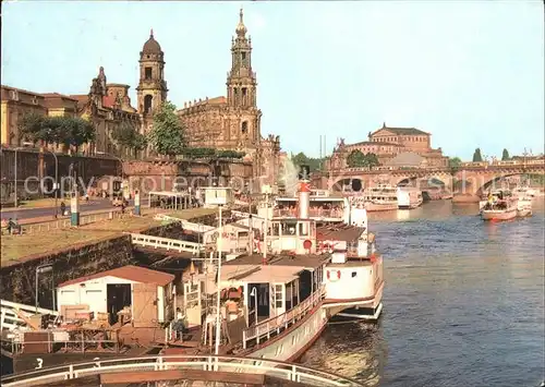 Dresden Dampferanlegestelle Bruehlsche Terrasse Kat. Dresden Elbe