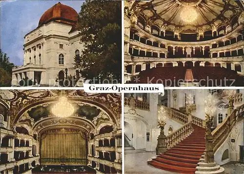 Graz Steiermark Opernhaus Buehne Treppe Zuschauersaal Kat. Graz