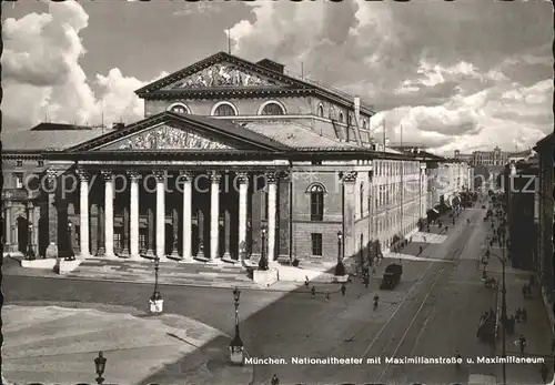 Muenchen Maximilianstrasse Maximilianeum Nationaltheater Kat. Muenchen