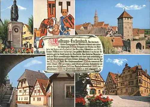 Wolframs Eschenbach Fachwerkhaeuser Burg mit Turm Denkmal  Kat. Wolframs Eschenbach