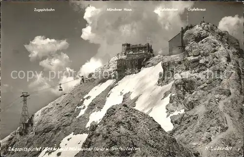 Zugspitze Gipfelkreuz Zugspitzbahn Muenchner Haus Gipfelstation Kat. Garmisch Partenkirchen