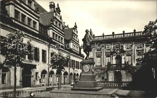 Leipzig Naschmarkt mit Goethe Denkmal Kat. Leipzig