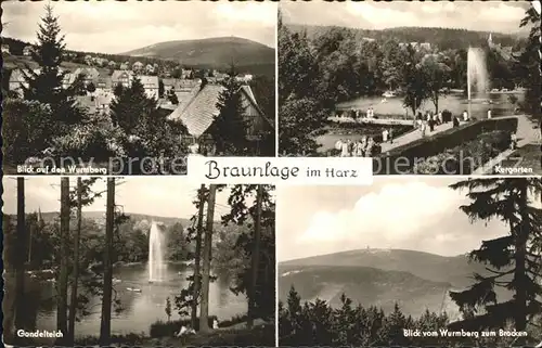 Braunlage Kurgarten Brocken Gondelteich Kat. Braunlage Harz