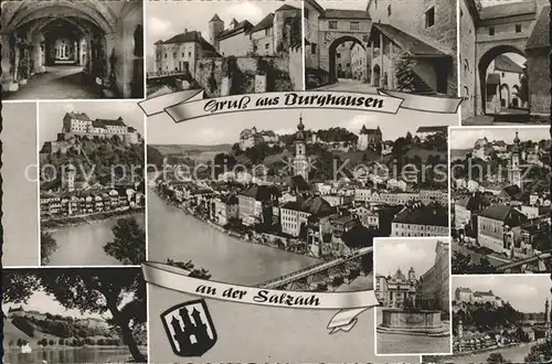 Burghausen Salzach Burg Stadtansicht Kat. Burghausen