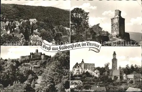 Falkenstein Taunus Burgruine Koenigstein Burg Kronberg Kat. Koenigstein im Taunus