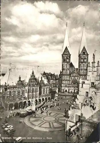 Bremen Marktplatz mit Rathaus und Dom  Kat. Bremen